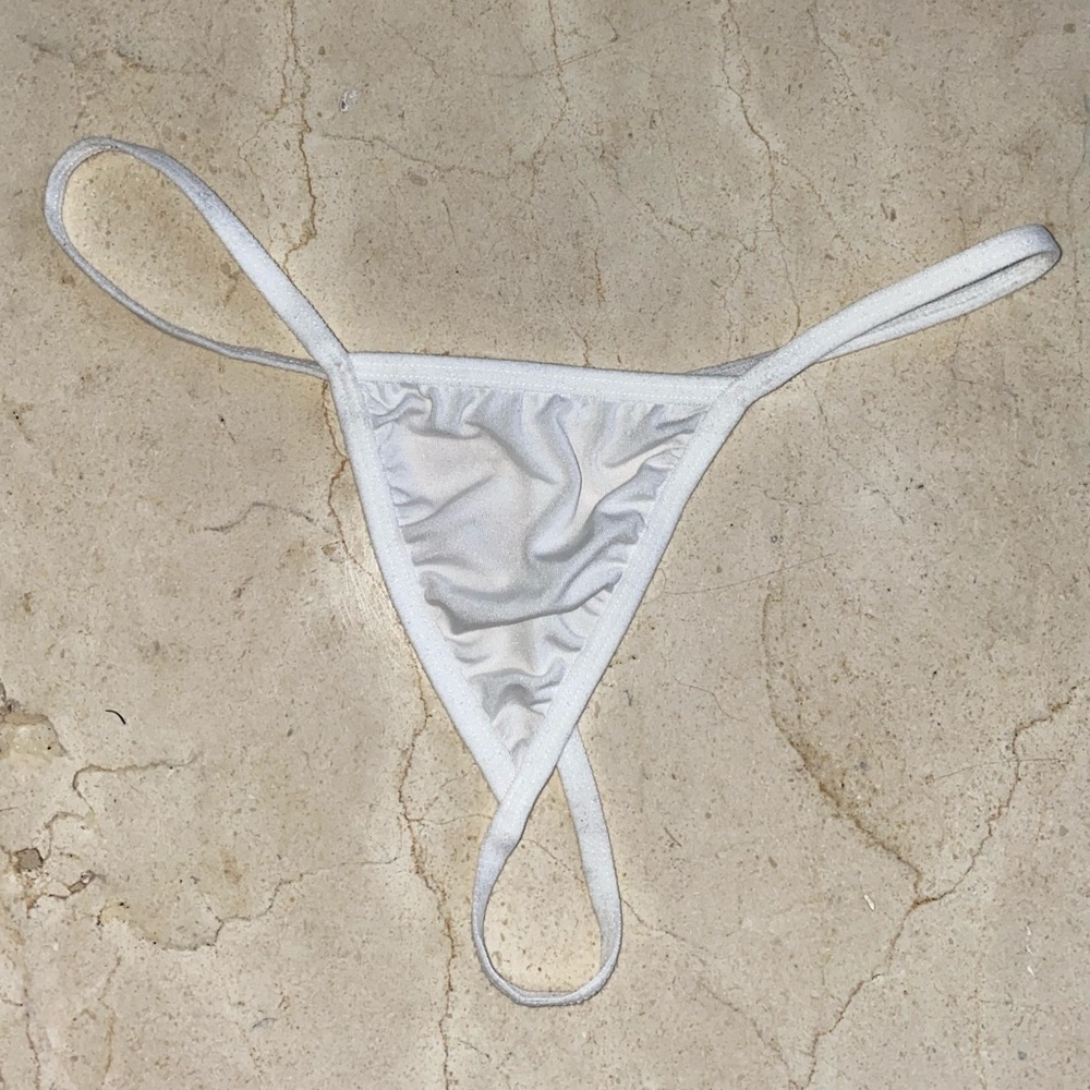 White satin thong